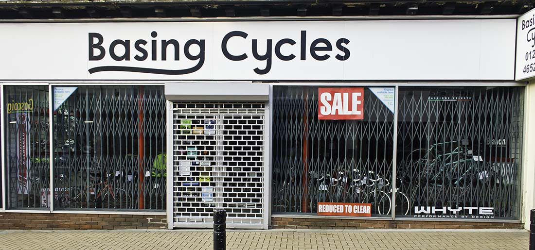 basings cycles retractable gates and drop down grille
